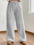 Women's  Elastic Waist H-Line Wide Leg Pants Daily Going Out Pants Apricot Casual Split Joint Plain Spring/Fall Pants