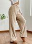 Women's  Elastic Waist H-Line Wide Leg Pants Daily Going Out Pants Apricot Casual Split Joint Plain Spring/Fall Pants