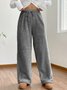 Women's  Elastic Waist H-Line Wide Leg Pants Daily Going Out Pants Apricot Casual Split Joint Plain Spring/Fall Pants