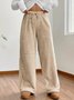 Women's  Elastic Waist H-Line Wide Leg Pants Daily Going Out Pants Apricot Casual Split Joint Plain Spring/Fall Pants