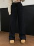 Women's  Elastic Waist H-Line Wide Leg Pants Daily Going Out Pants Apricot Casual Split Joint Plain Spring/Fall Pants
