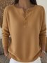 Casual Plain Crew Neck Sweater