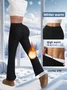 Women's  Elastic Waist H-Line Flare Pants Daily Going Out Pants Black Casual Split Joint Plain Spring/Fall Pants