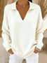Plain Casual Loose V Neck Sweater