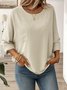 Casual Plain Crew Neck Blouse