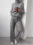 Women's Adjustable Strap Plain Daily Going Out Two-Piece Set Khaki Casual Spring/Fall Top With Pants Matching Set