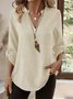 Casual Plain V Neck Shirt