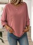 Casual Plain Crew Neck Blouse