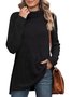Casual Plain Turtleneck Blouse