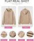 Casual Loose Jacquard Texture Elastic Drawstring Hooded Women's Sweatshirt