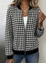 Casual Geometric Stand Collar Jacket