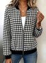 Casual Geometric Stand Collar Jacket