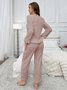 Plain Fluff/Granular Fleece Fabric Simple Lounge Set