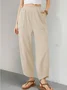 Women's  Elastic Waist H-Line Wide Leg Pants Daily Going Out Pants Khaki Casual Split Joint Plain Spring/Fall Pants