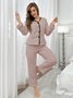 Plain Fluff/Granular Fleece Fabric Simple Lounge Set