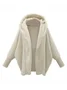 Loose Lapel Collar Dolman Sleeve Split Joint Girly Coat