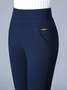 Elastic High Waist Casual Pants Stretch Gray Slim Women's Pants Straight Trousers