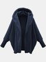 Loose Lapel Collar Dolman Sleeve Split Joint Girly Coat