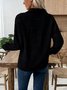 Casual Shawl Collar Cotton Sweatshirt