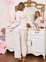 Casual Plain Hoodie Regular Fit Pajama Set