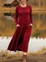 Loose Casual Cotton-Blend Dress With No