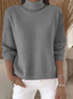 Regular Fit Casual Plain Turtleneck Sweater