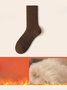 Winter Fleece-lined Thick Wool And Cashmere Warm Mid-calf Cotton Socks