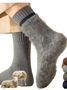 Winter Fleece-lined Thick Wool And Cashmere Warm Mid-calf Cotton Socks