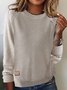 Casual Plain Crew Neck Sweater