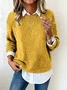 Casual Plain Crew Neck Sweater