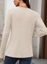 Women Plain V Neck Casual Long Sleeve T-shirt