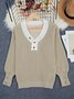 Lady Romance V Neck Loose Acrylic Sweater
