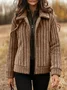 Urban Plain Stand Collar Teddy Jacket
