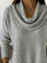 Regular Fit Cowl Neck Casual Sweater