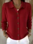 Women's Classic Casual Button-Down Collar Cardigan