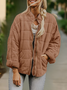 Lady Romance Stand Collar Loose Cotton-Padded jacket