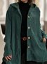 Casual Buttoned Plain Hoodie Jacket