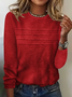 Women Striped Crew Neck Casual Long Sleeve T-shirt
