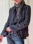 Casual Regular Sleeve Plain V Neck Jacket