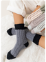 Coral Fleece Mid-calf Socks Autumn And Winter Women's Home Warm Fleece-lined Thick Plush Socks For Floors