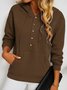 Casual Plain Long Sleeve Hoodie
