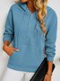 Casual Plain Long Sleeve Hoodie