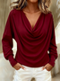 Women Plain Elegant Long Sleeve T-shirt