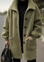 Urban Buttoned Plain Stand Collar Coat