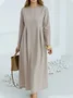 Casual Plain Crew Neck Maxi Dress