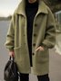 Urban Buttoned Plain Stand Collar Coat