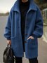 Urban Buttoned Plain Stand Collar Coat