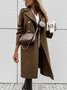 Plain Shawl Collar Lady Romance Loose Coat