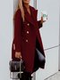 Plain Shawl Collar Lady Romance Loose Coat