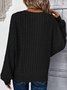 Women Plain Crew Neck Elegant Long Sleeve T-shirt